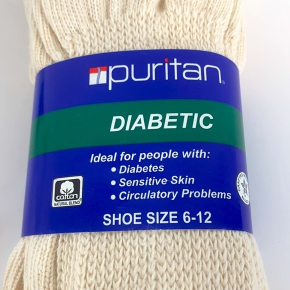 Puritan Socks For Diabetic Sensitive Skin Circulatory Problems New Size 6-12 - Picture 8 of 10